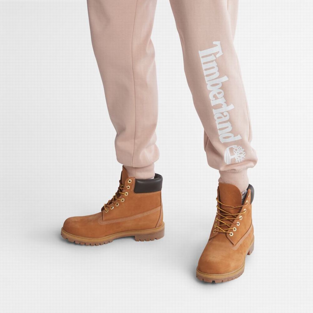 Nohavice Timberland Logo Sweatpants Panske Ruzove | CI3086915