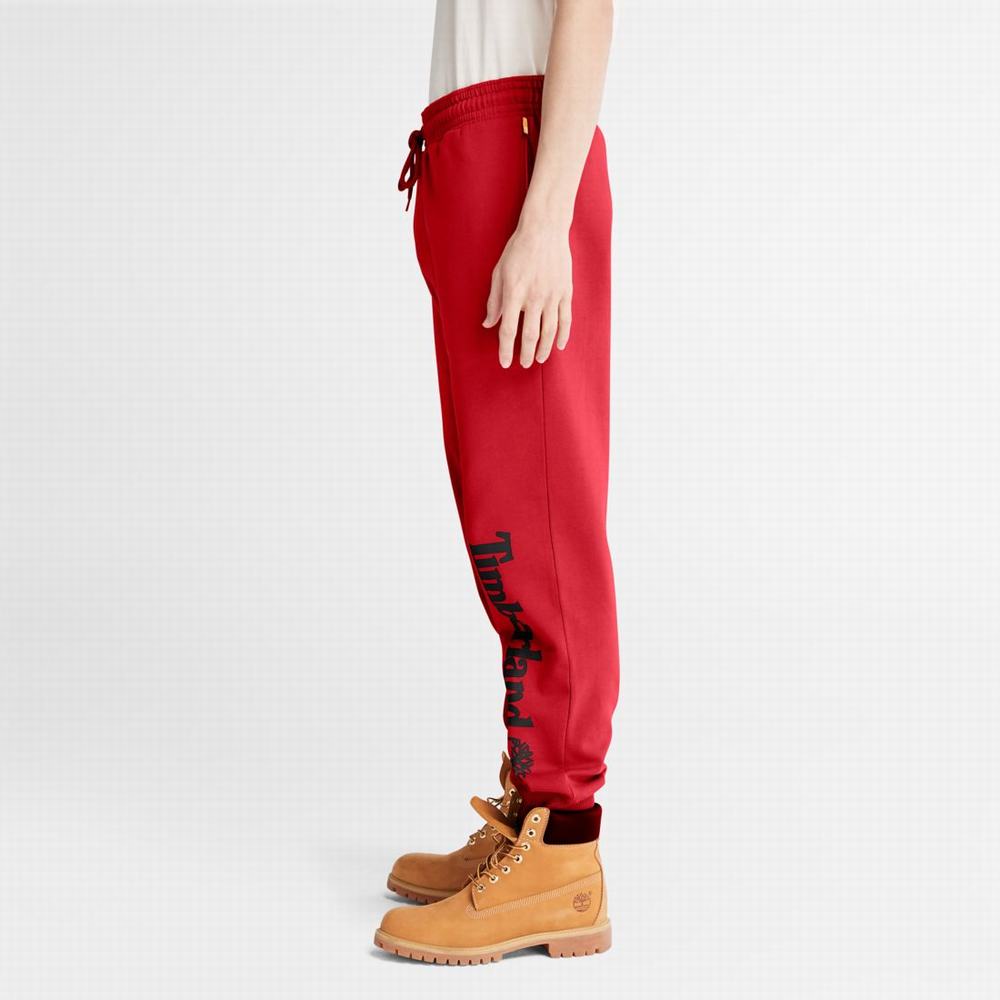 Nohavice Timberland Logo Sweatpants Panske Tmavo Červené Čierne | EZ7064259