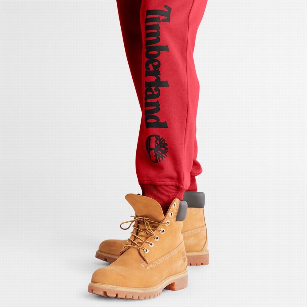 Nohavice Timberland Logo Sweatpants Panske Tmavo Červené Čierne | EZ7064259