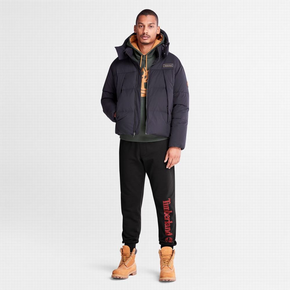 Nohavice Timberland Logo Sweatpants Panske Čierne Tmavo Červené | MP8973405