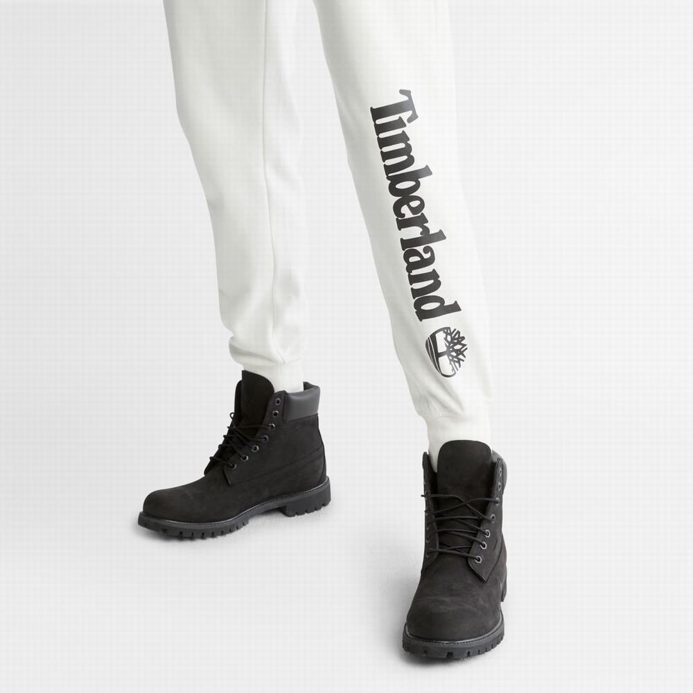 Nohavice Timberland Logo Sweatpants Panske Biele | QG5386021