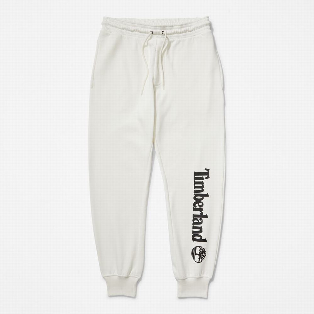 Nohavice Timberland Logo Sweatpants Panske Biele | QG5386021