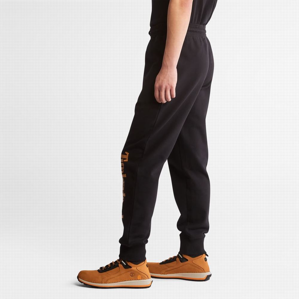 Nohavice Timberland Logo Sweatpants Panske Čierne Hnede | XN5726093