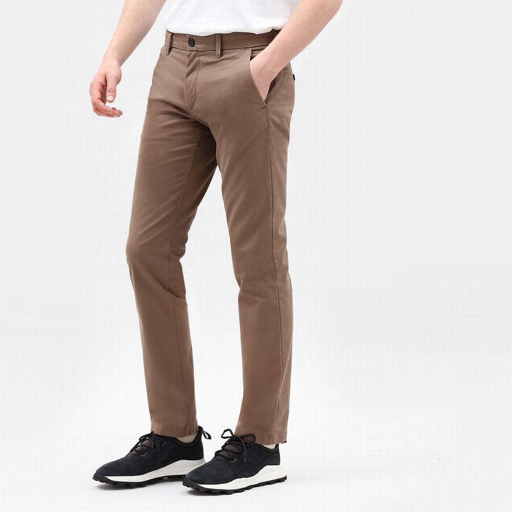 Nohavice Timberland Sargent Lake Slim-Fit Chinos Panske Hnede | IZ9216874