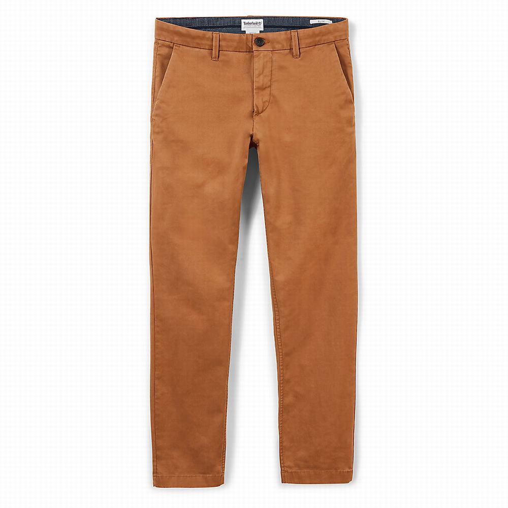 Nohavice Timberland Sargent Lake Twill Chinos Panske Hnede | GY4281760