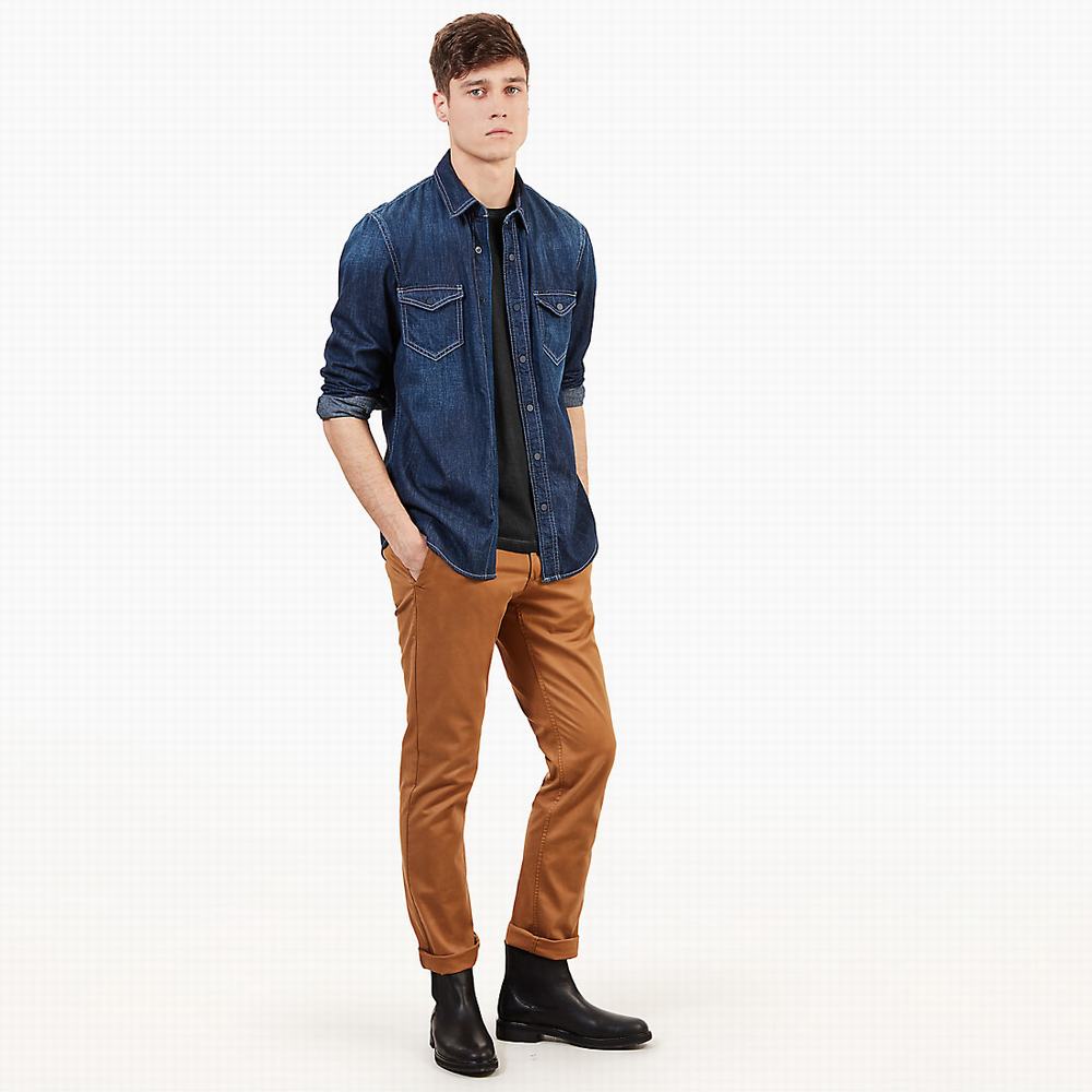 Nohavice Timberland Sargent Lake Twill Chinos Panske Hnede | GY4281760