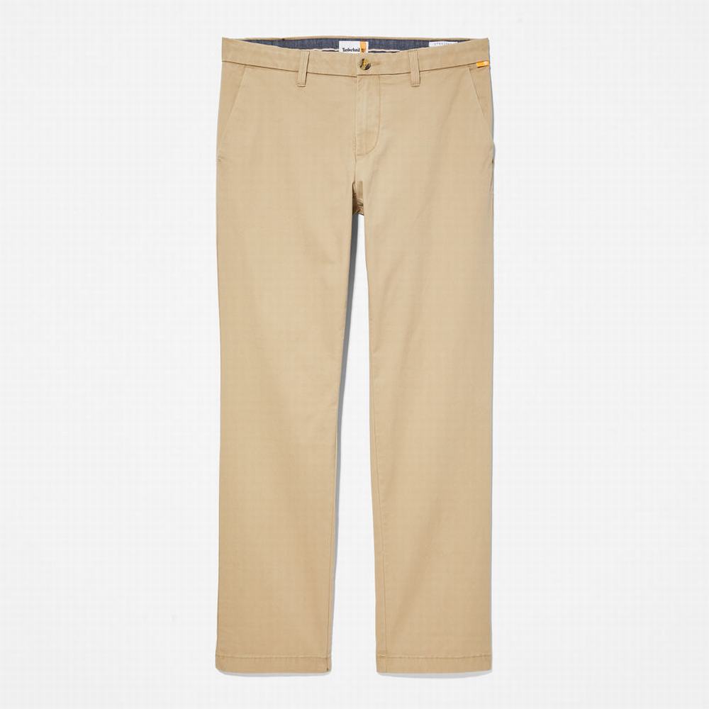 Nohavice Timberland Squam Lake Twill Chino Panske Hnedožltý | AI0795348