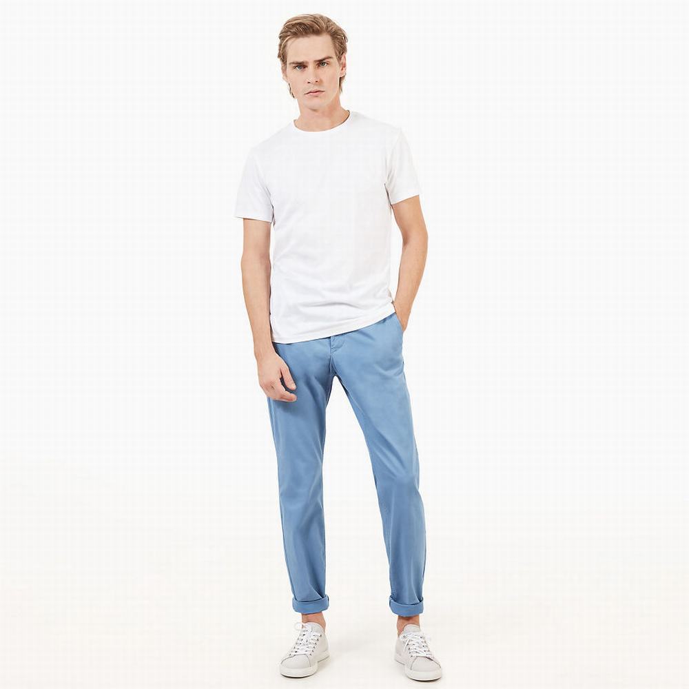 Nohavice Timberland Squam Lake Twill Chinos Panske Svetlo Modre | FO1759360