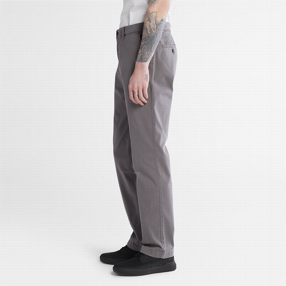 Nohavice Timberland Ultrastretch Chino Trousers with Anti-Odour Treatment Panske Siva | IS0491873