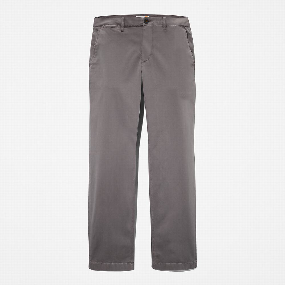 Nohavice Timberland Ultrastretch Chino Trousers with Anti-Odour Treatment Panske Siva | IS0491873