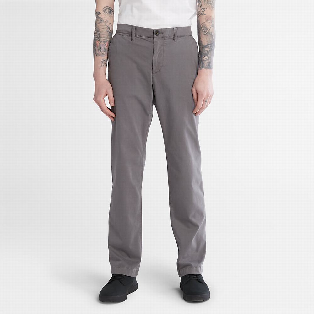 Nohavice Timberland Ultrastretch Chino Trousers with Anti-Odour Treatment Panske Siva | IS0491873