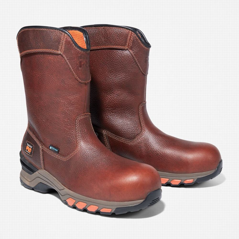 Pracovne Cizmy Timberland Hypercharge Pull On Composite Spicou Waterproof Panske Hnede | QC1368092