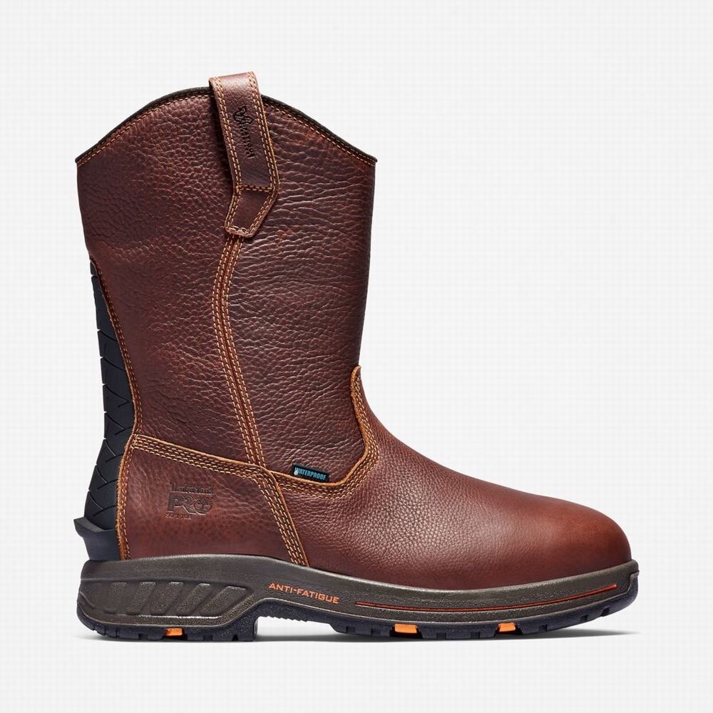 Pracovne Cizmy Timberland PRO® Helix HD Pull On Waterproof Panske Červené Hnede | UN9508136