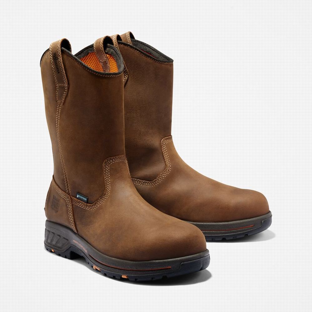 Pracovne Cizmy Timberland PRO® Helix HD Pull On Composite Spicou Waterproof Panske Hnede | ZD0746812