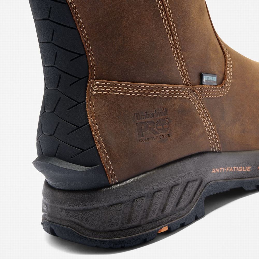 Pracovne Cizmy Timberland PRO® Helix HD Pull On Composite Spicou Waterproof Panske Hnede | ZD0746812