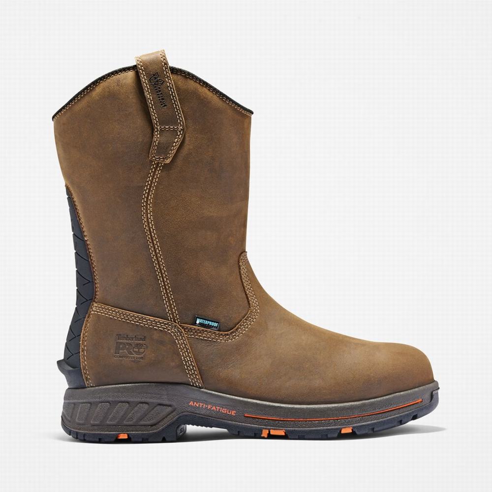 Pracovne Cizmy Timberland PRO® Helix HD Pull On Composite Spicou Waterproof Panske Hnede | ZD0746812