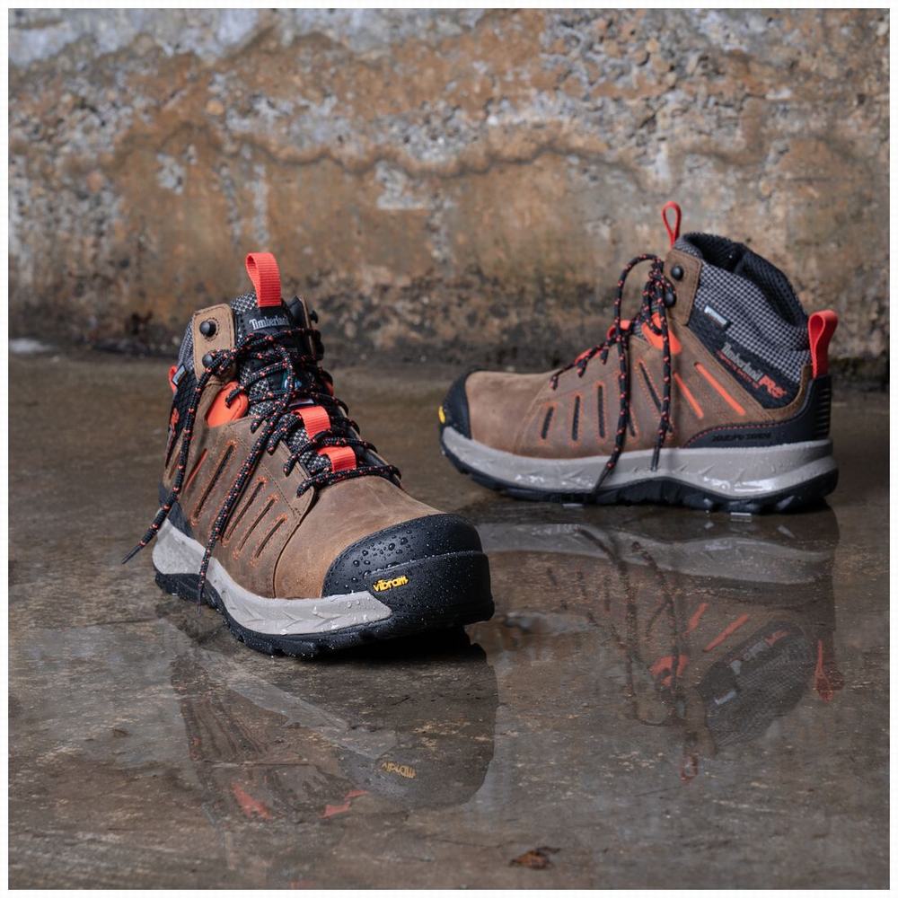 Pracovne Cizmy Timberland Trailwind Waterproof Comp-Spicou Panske Hnede Červené | AJ7581039