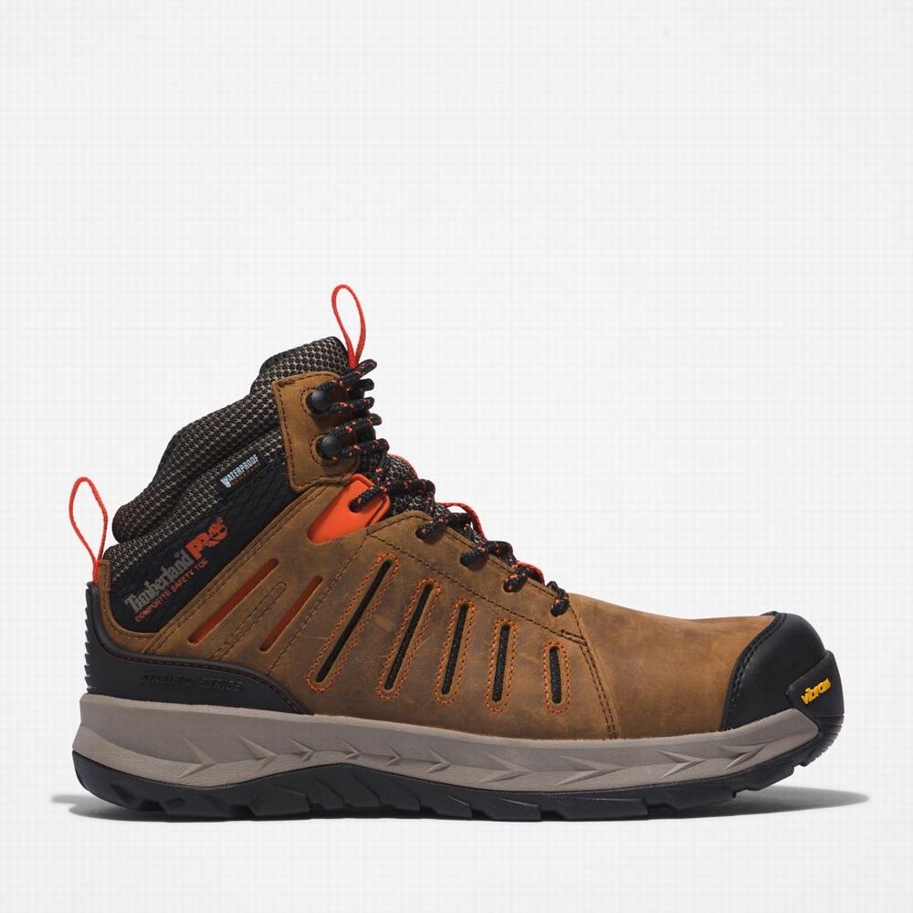 Pracovne Cizmy Timberland Trailwind Waterproof Comp-Spicou Panske Hnede Červené | AJ7581039