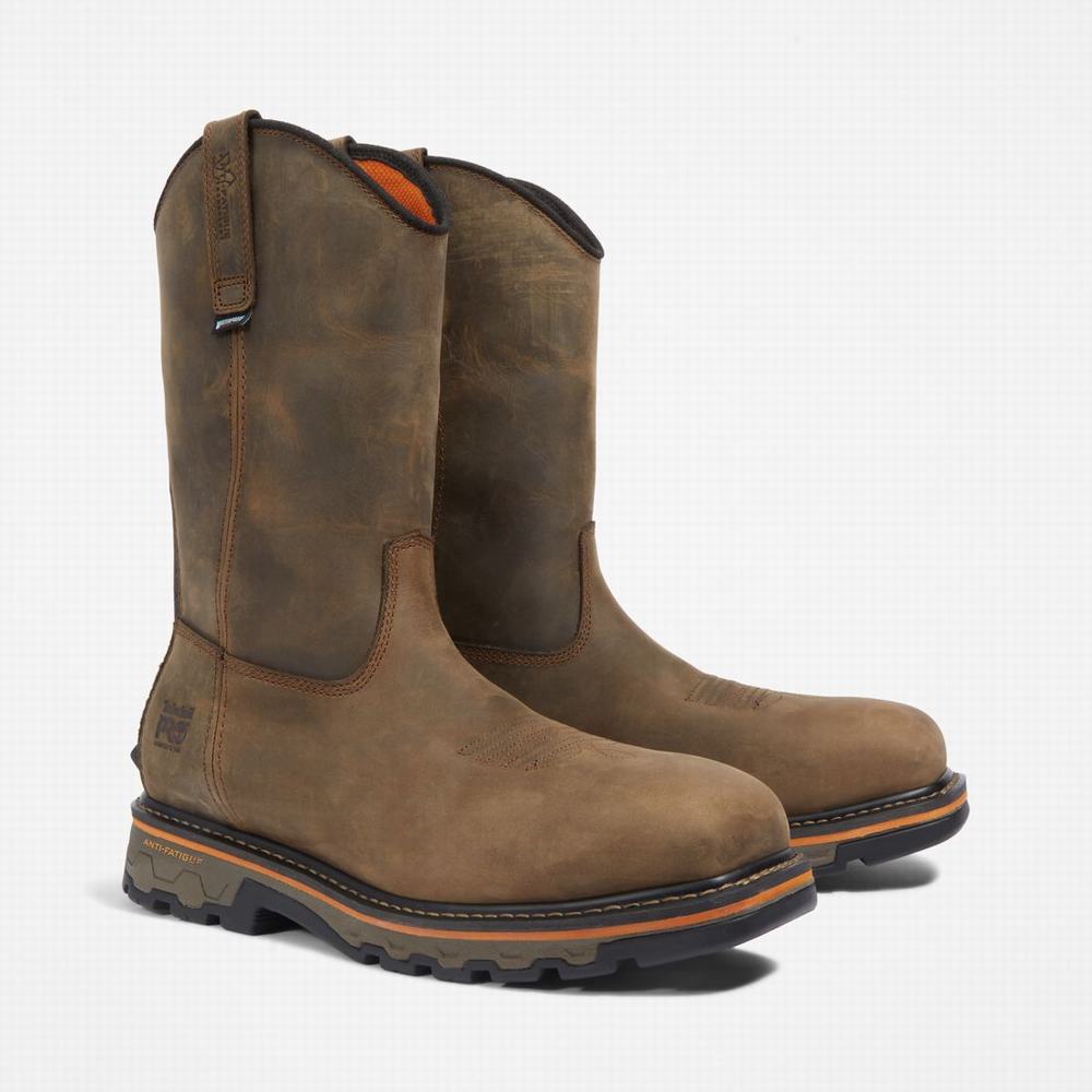 Pracovne Cizmy Timberland True Grit Pull On Composite Spicou Waterproof Panske Káva | ZB5397402