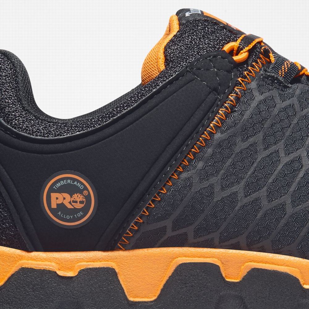 Pracovne Topanky Timberland PRO® Powertrain Sport Alloy Spicou Pracovná Sneaker Panske Čierne Oranžové | QM1370962