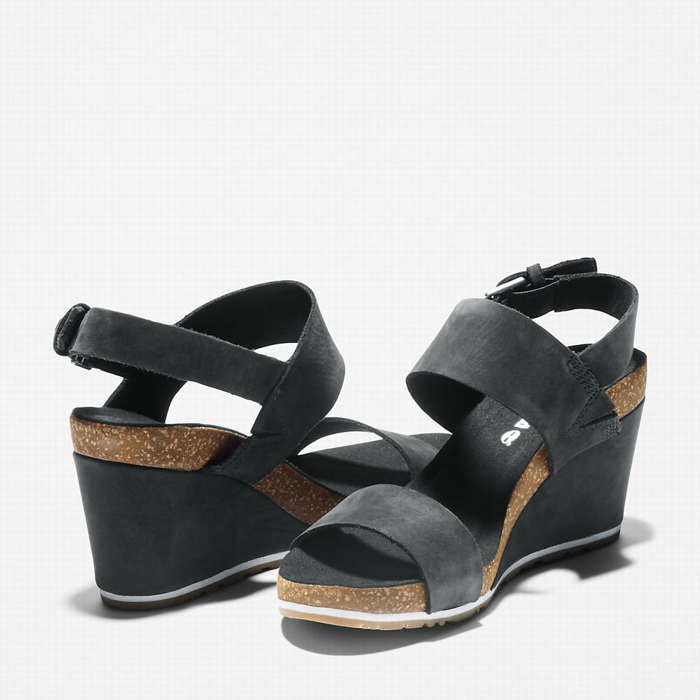 Sandále Timberland Capri Sunset Wedge Damske Čierne | AQ7914385