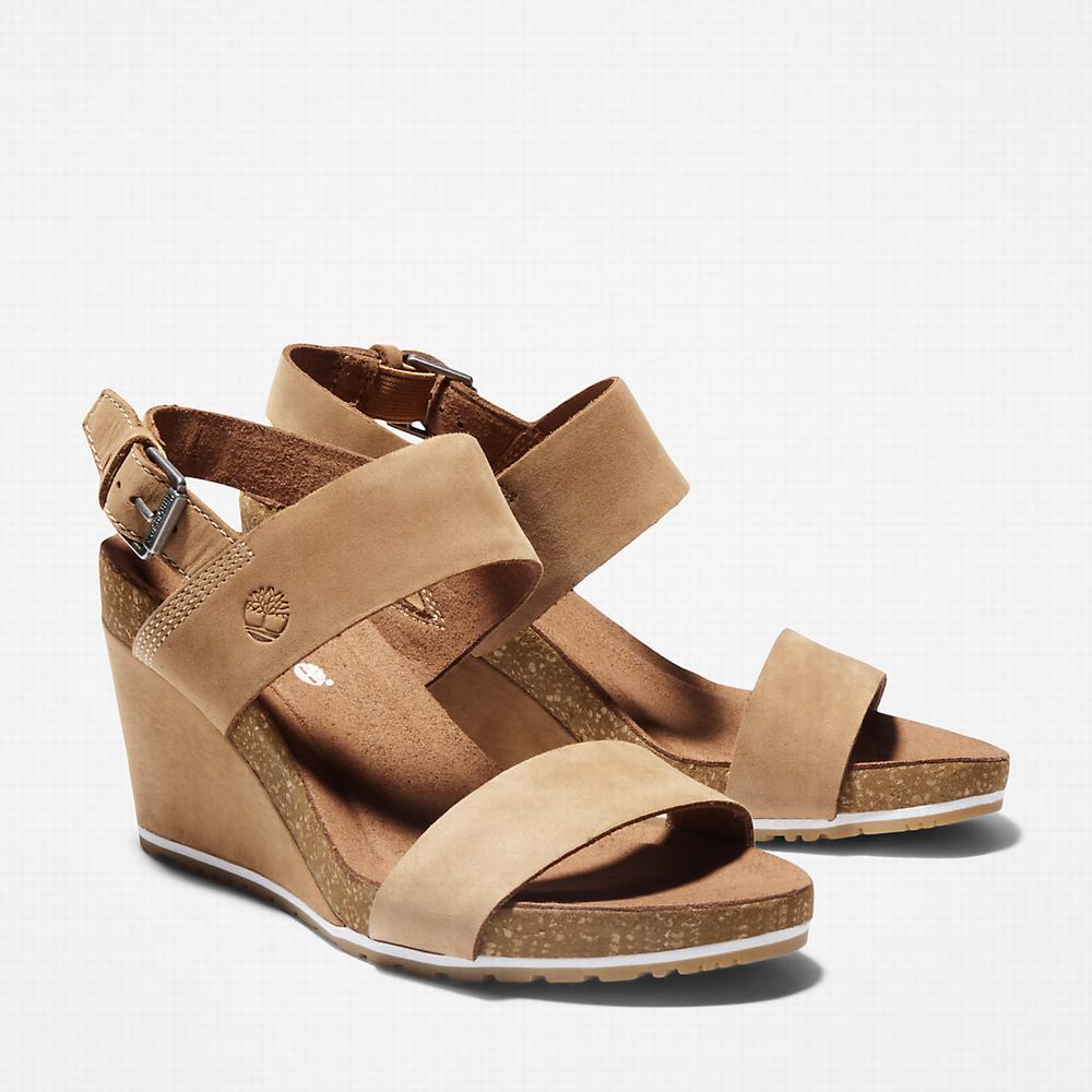 Sandále Timberland Capri Sunset Wedge Damske Svetlo Hnede | RS6817250