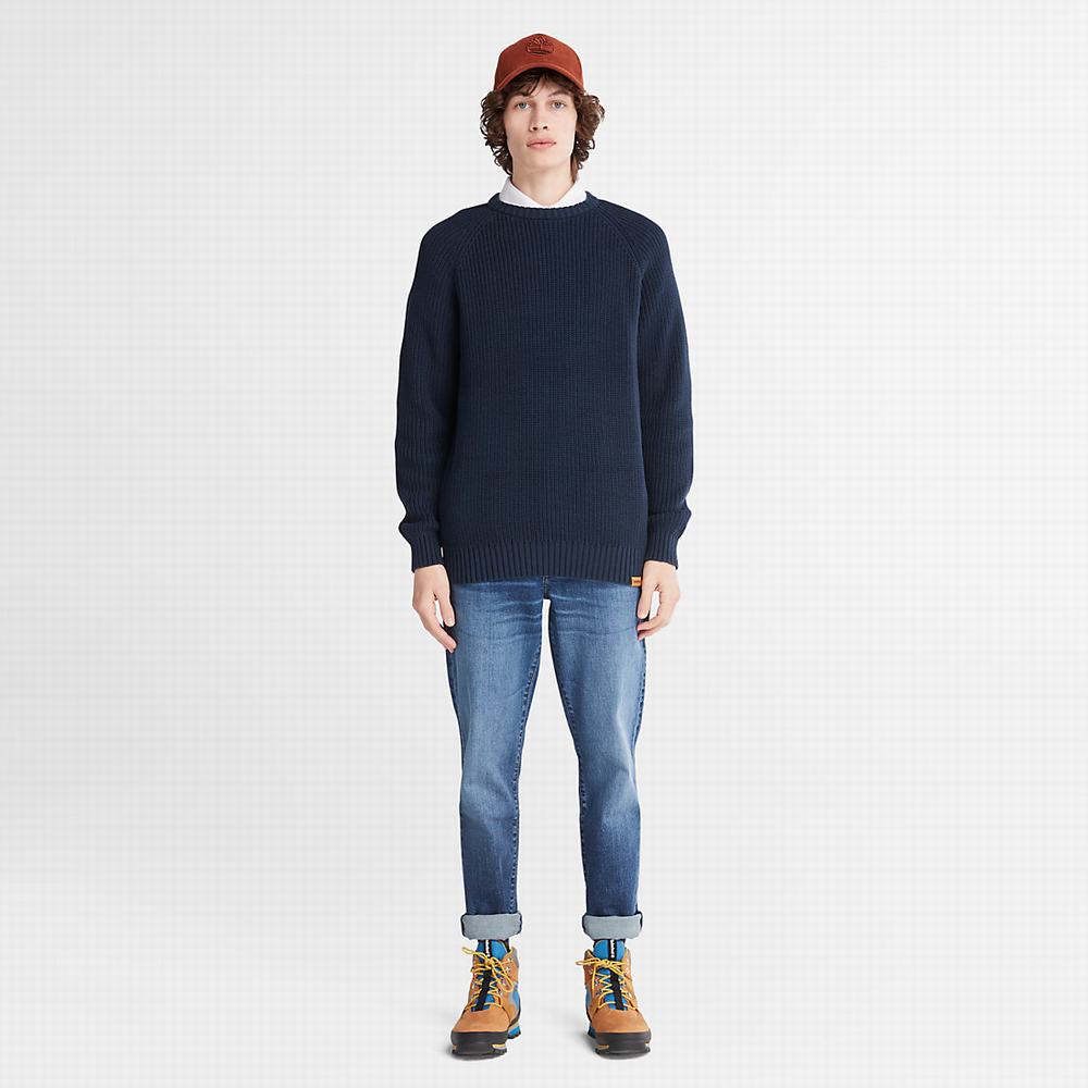 Svetre Timberland Beards Brook Crew-Neck Panske Námornícka Modrá | UH3096485