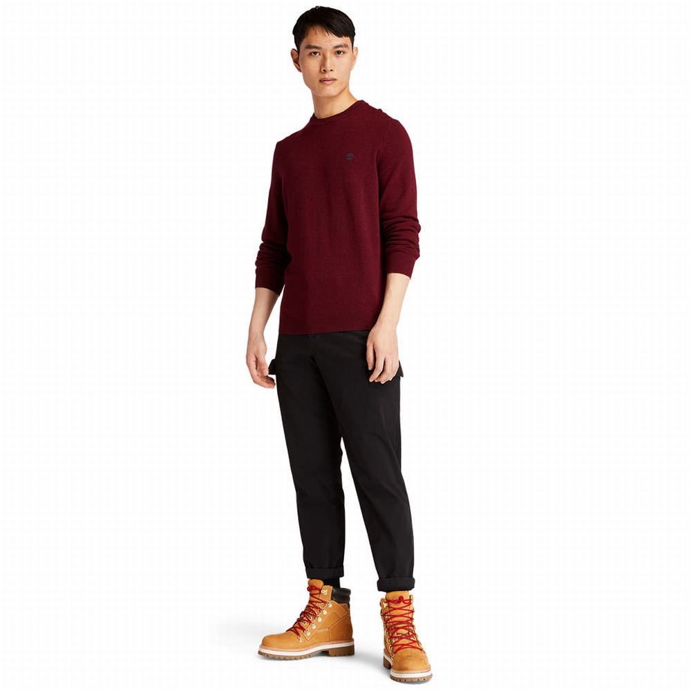 Svetre Timberland Cohas Brook Crewneck Panske Červené | FD7249685