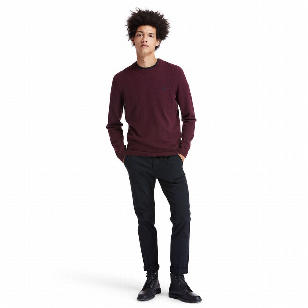 Svetre Timberland Cohas Brook Crewneck Panske Bordove | XD7586149