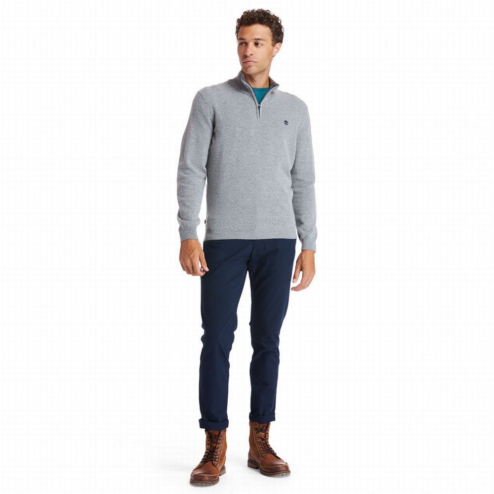 Svetre Timberland Cohas Brook Zip-neck Panske Siva | LM3709548