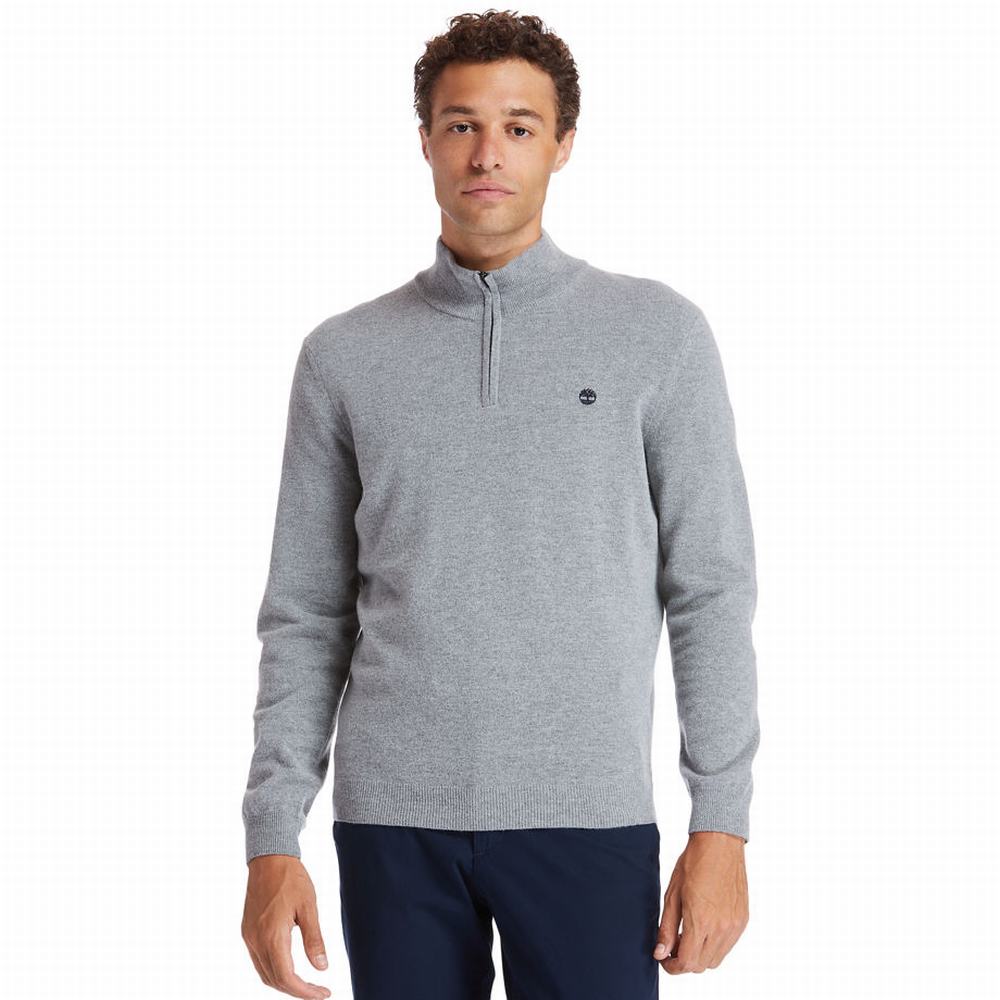 Svetre Timberland Cohas Brook Zip-neck Panske Siva | LM3709548