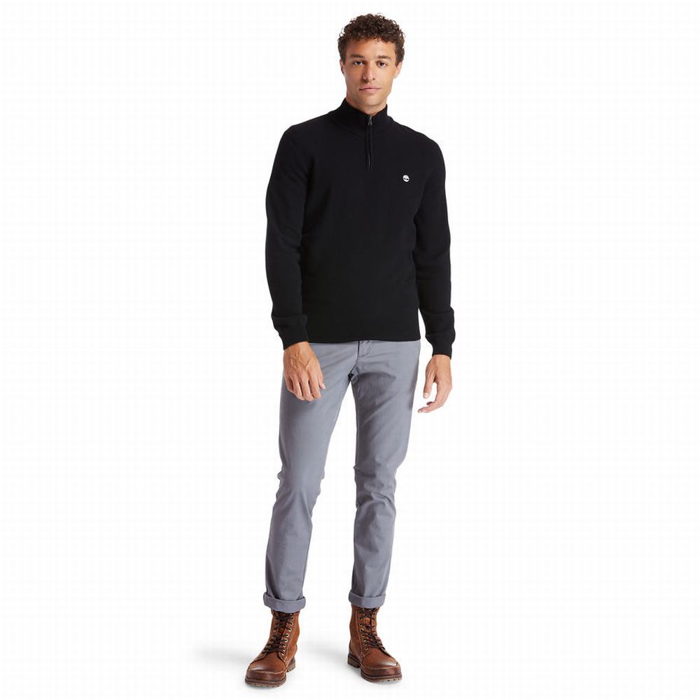 Svetre Timberland Cohas Brook Zip-neck Panske Čierne | NM0681537