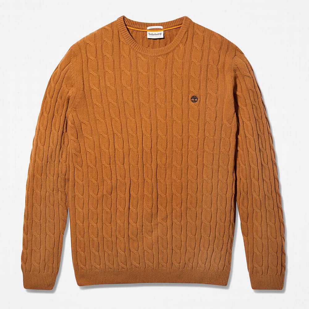 Svetre Timberland Phillips Brook Cable-knit Panske Hnede | BL4781506