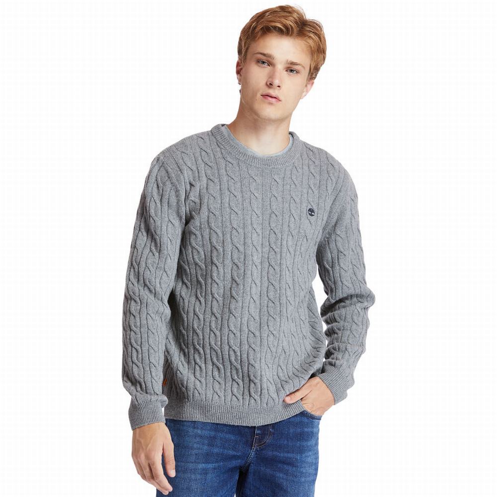 Svetre Timberland Phillips Brook Cable-knit Panske Siva | RL0836419