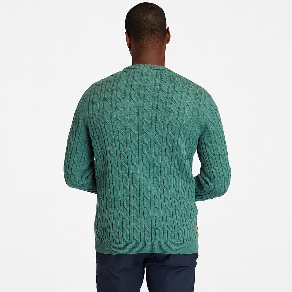 Svetre Timberland Phillips Brook Cable-knit Panske Zelene | VC0451379