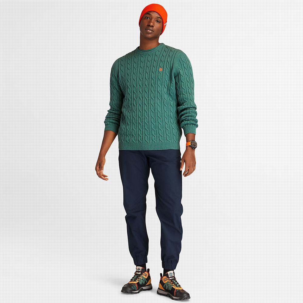 Svetre Timberland Phillips Brook Cable-knit Panske Zelene | VC0451379