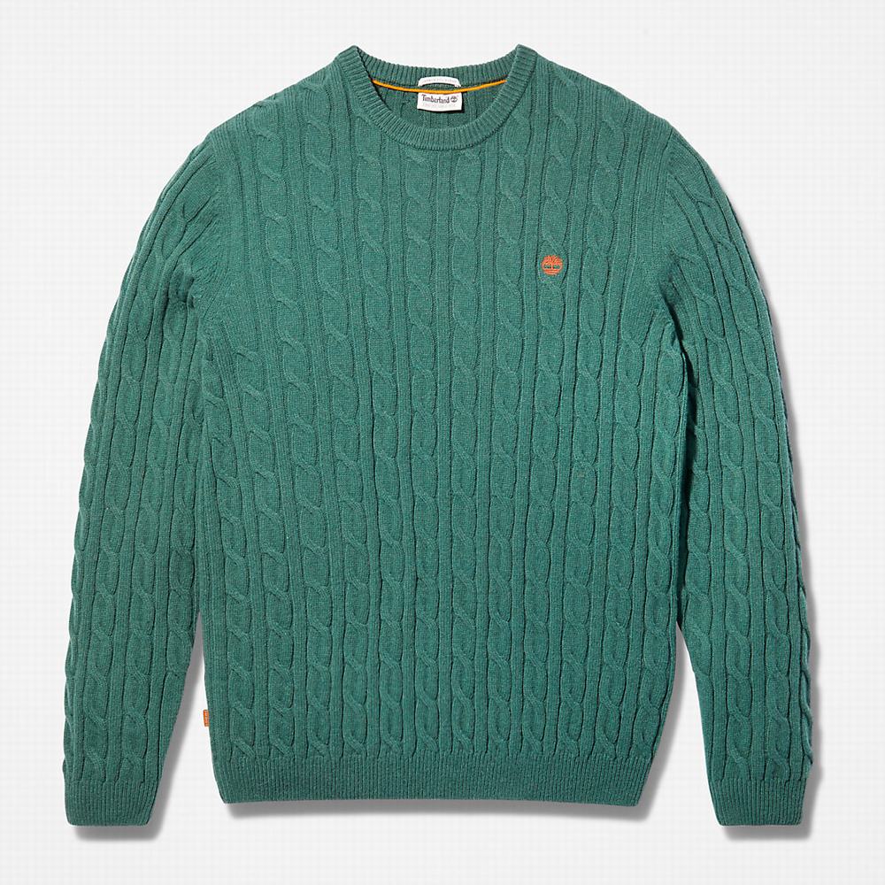 Svetre Timberland Phillips Brook Cable-knit Panske Zelene | VC0451379