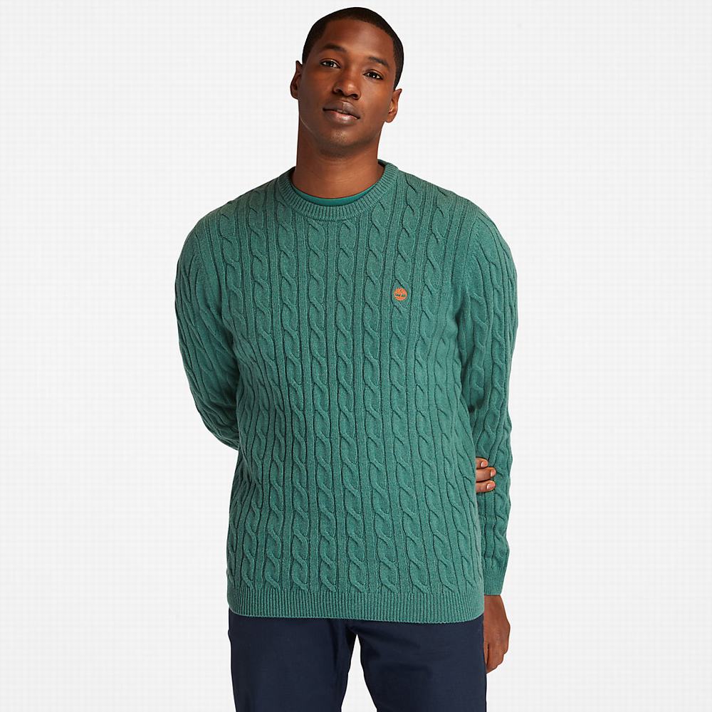 Svetre Timberland Phillips Brook Cable-knit Panske Zelene | VC0451379