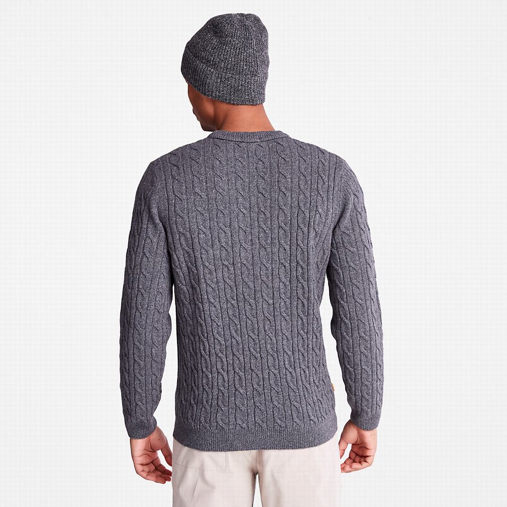 Svetre Timberland Phillips Brook Cable-knit Panske Tmavo Siva | VC6721405