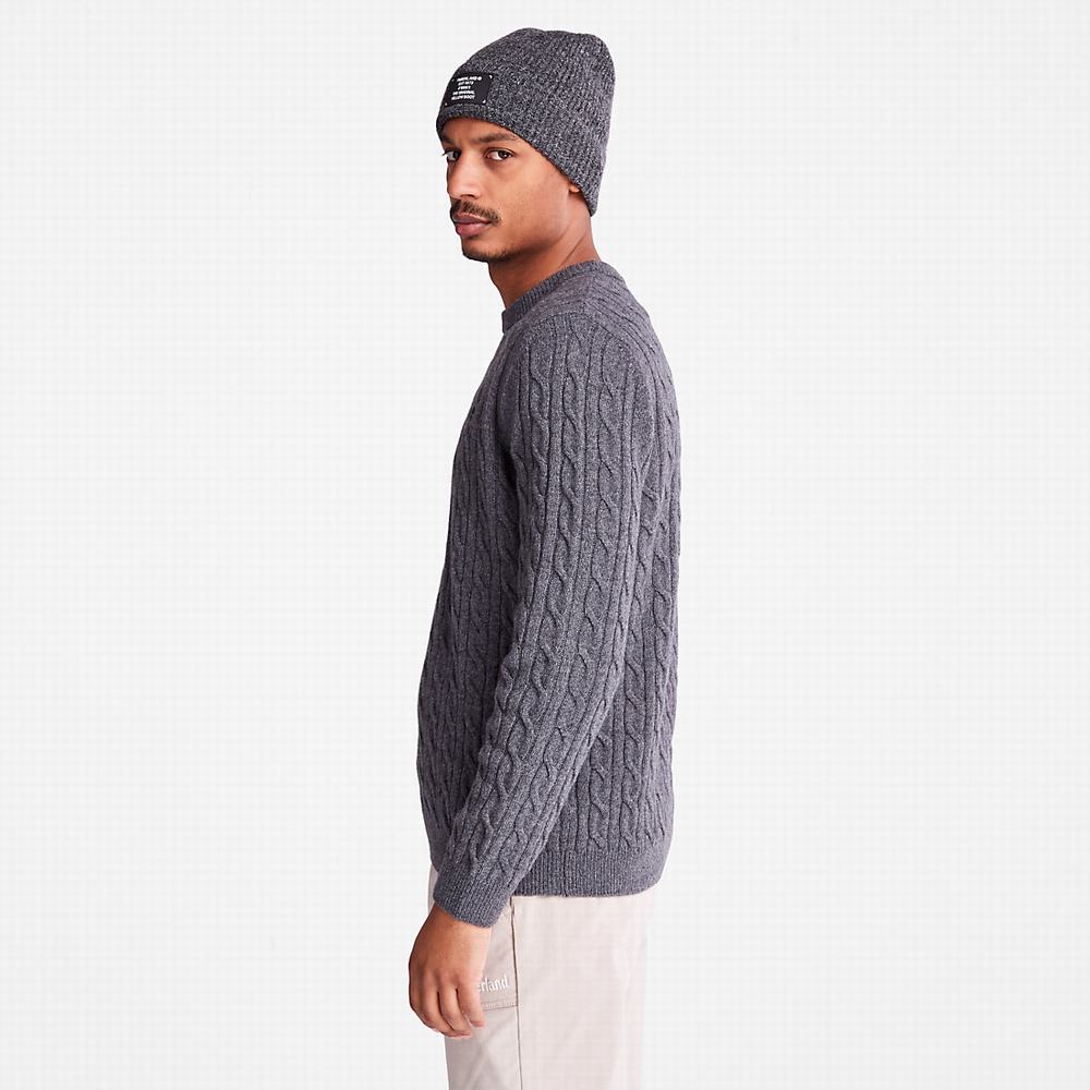 Svetre Timberland Phillips Brook Cable-knit Panske Tmavo Siva | VC6721405