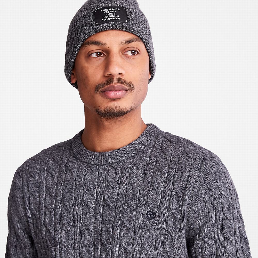 Svetre Timberland Phillips Brook Cable-knit Panske Tmavo Siva | VC6721405