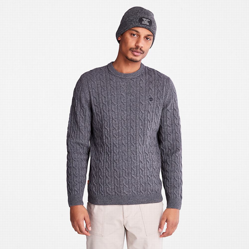 Svetre Timberland Phillips Brook Cable-knit Panske Tmavo Siva | VC6721405