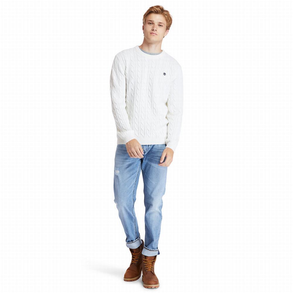 Svetre Timberland Phillips Brook Cable-knit Panske Béžové | ZX6895410