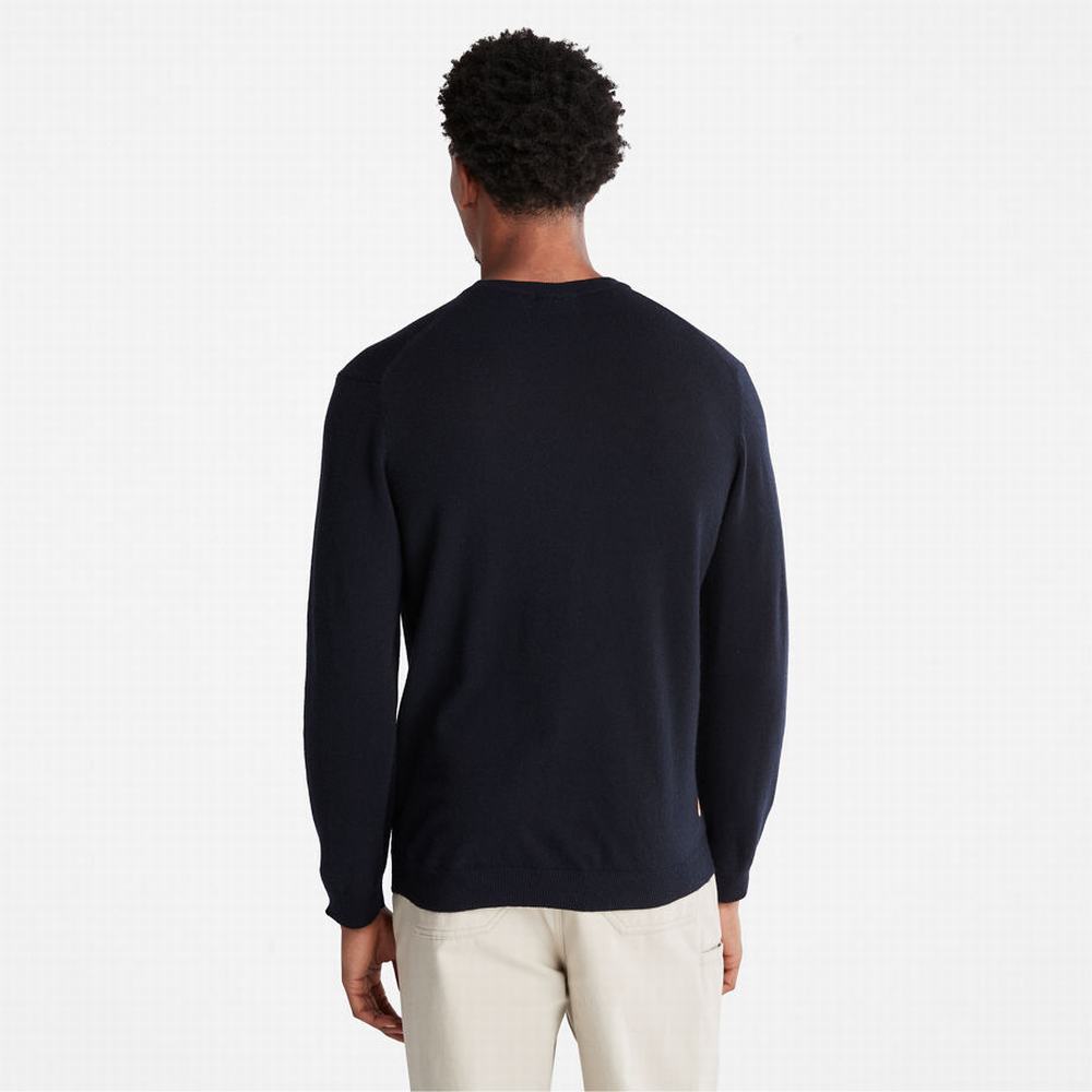 Svetre Timberland Phillips Brook Vlna-Blend Crewneck Panske Námornícka Modrá | LC1752304