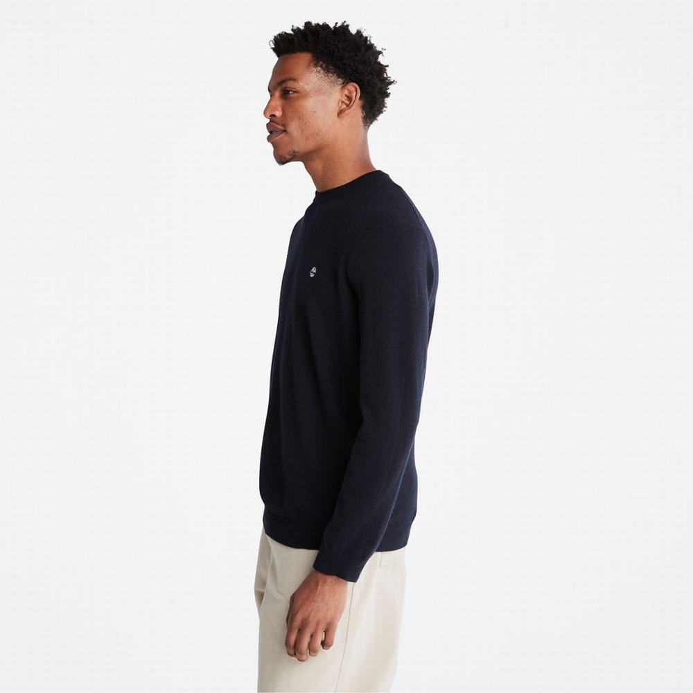 Svetre Timberland Phillips Brook Vlna-Blend Crewneck Panske Námornícka Modrá | LC1752304