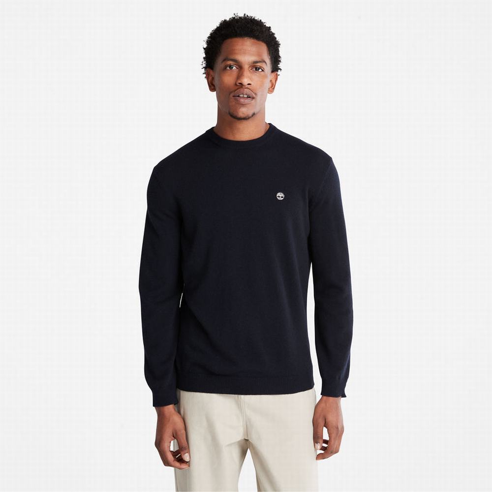 Svetre Timberland Phillips Brook Vlna-Blend Crewneck Panske Námornícka Modrá | LC1752304