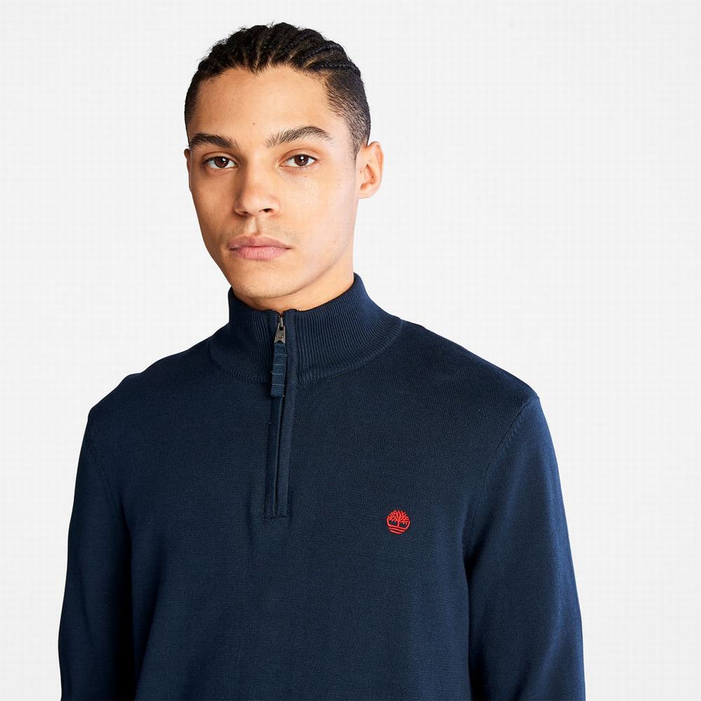 Svetre Timberland Williams River Half-zip Panske Námornícka Modrá | YD1630749