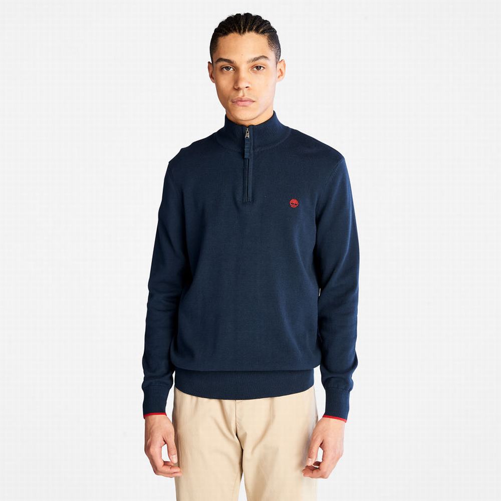 Svetre Timberland Williams River Half-zip Panske Námornícka Modrá | YD1630749