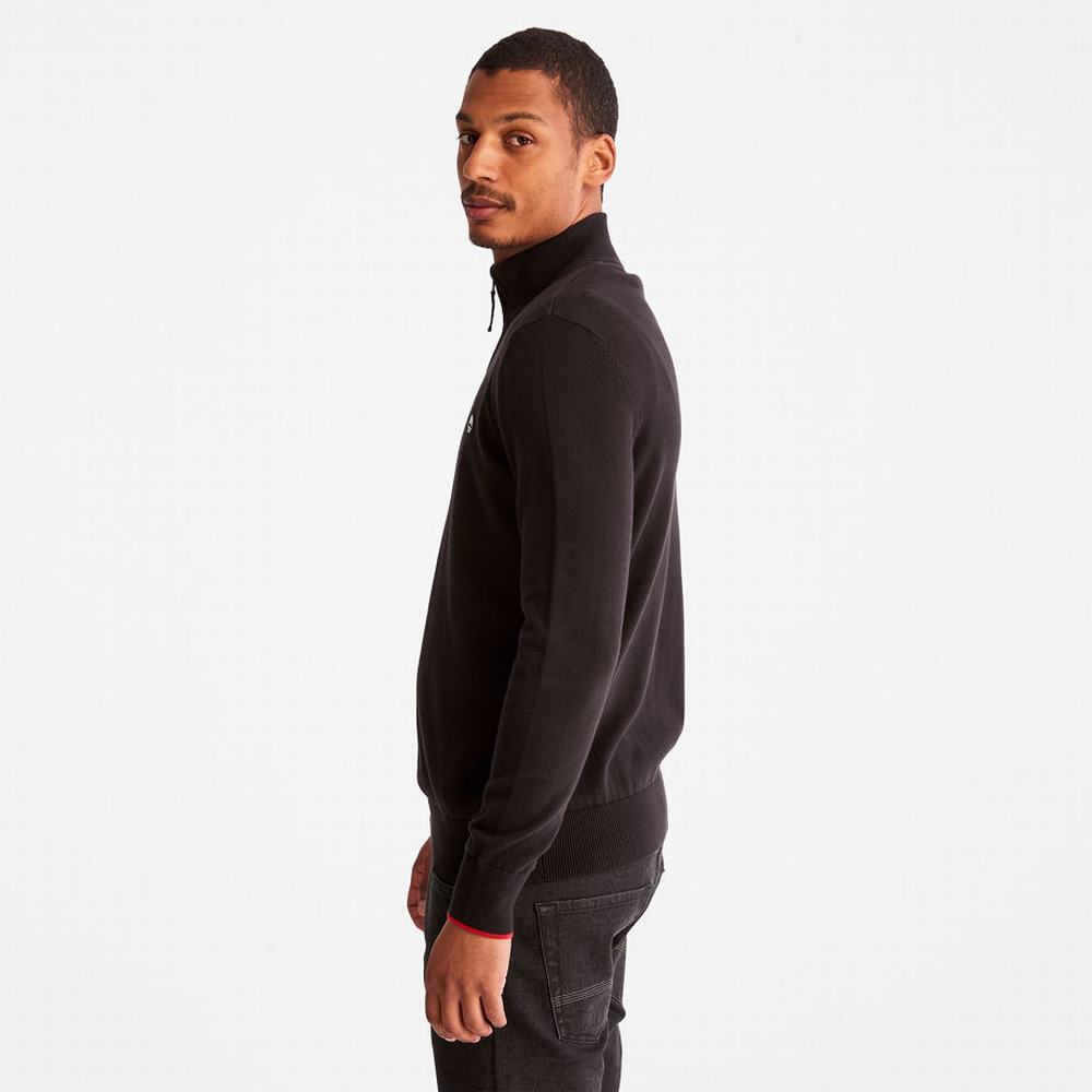 Svetre Timberland Williams River Half-zip Panske Čierne | ZQ3971452