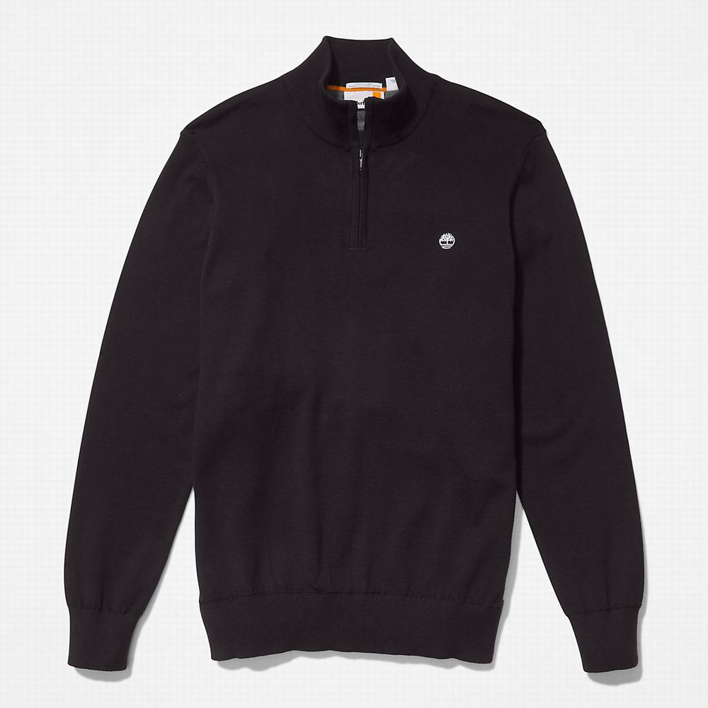 Svetre Timberland Williams River Zip-neck Panske Čierne | RU0583462